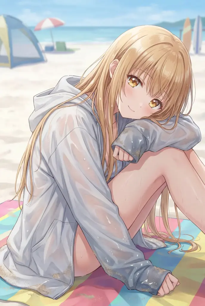 【椎名真昼】夏の思い出に浸る浜辺の天使