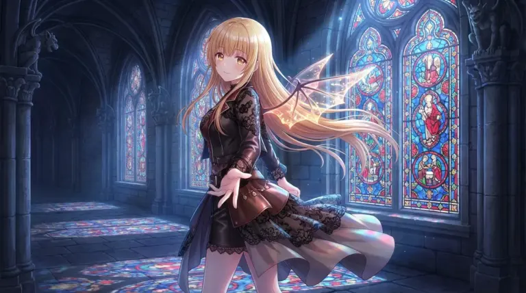 【椎名真昼】ゴシックな天使、光降る回廊で微笑む