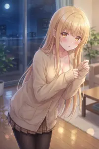 【椎名真昼】夜の部屋で、はにかむ私服の天使様