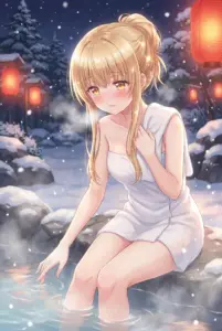 Angel Mahiru Shiina: A Heartwarming Winter Onsen Moment