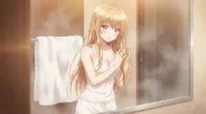 【椎名真昼】湯気立つバスルームで髪を整える真昼