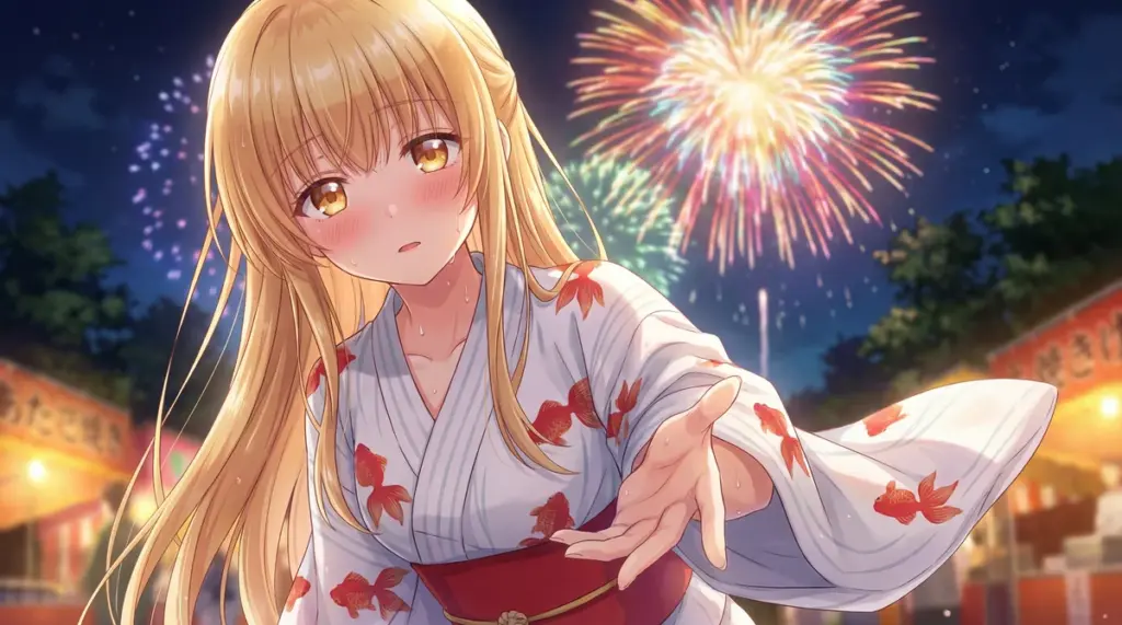 【椎名真昼】浴衣姿で花火！照れて手を差し伸べる