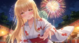 【椎名真昼】浴衣姿で花火！照れて手を差し伸べる