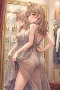 【マーシャ】試着室で大胆シースルードレス姿