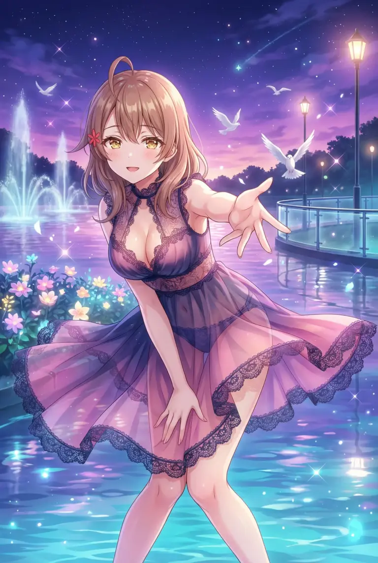 【マーシャ】星降る夜の誘い シースルーで水辺に佇む