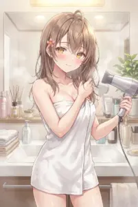 Masha’s Refreshing Bath Time: Drying Her Hair!