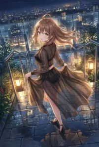 Masha’s Enchanting Night Walk: Sheer Dress & City Lights