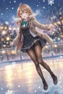 【マーシャ】雪降るリンクで華麗にスケート