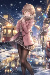 【マーシャ】雪降る駅の夜、温かい眼差し