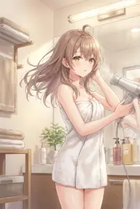 Masha Kujou’s Refreshing Post-Bath Hair Drying Moment
