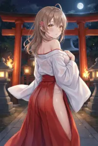 【マリヤ・ミハイロヴナ・九条】月夜の神社でデレる秘密の巫女