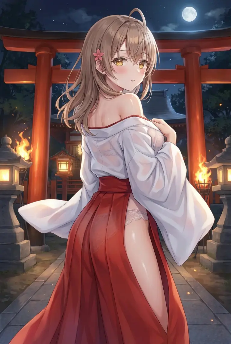 【マリヤ・ミハイロヴナ・九条】月夜の神社でデレる秘密の巫女