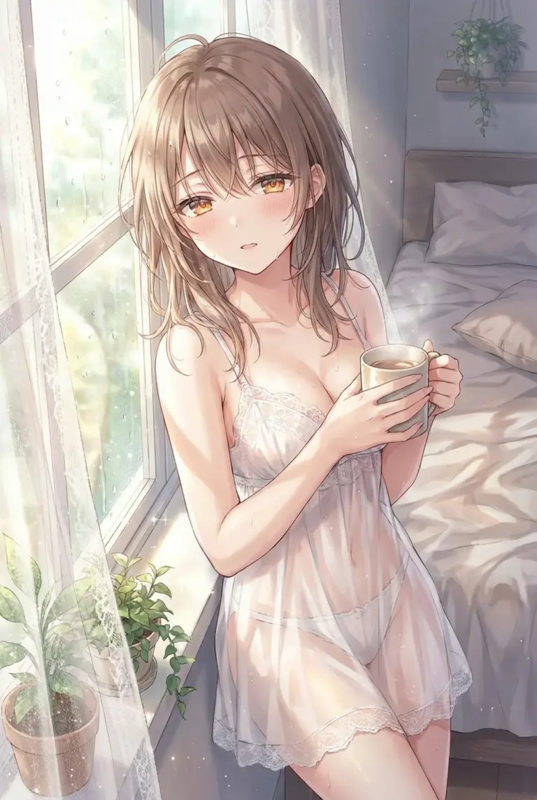 【マーシャ】雨上がりの朝、濡れた肌にネグリジェ