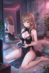 【マーシャ】真夜中のゲームタイムと大胆な装い