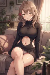 Masha’s Alluring Loungewear: Relaxing in a Cutout Dress