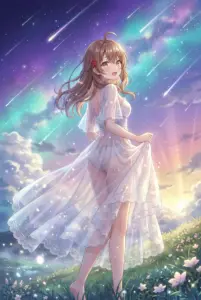 【マーシャ】流星煌めく夜空と純白ドレス