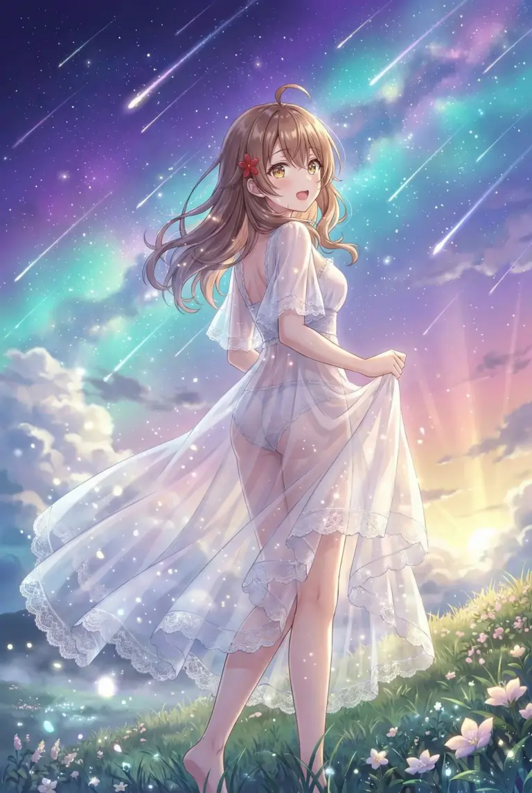 【マーシャ】流星煌めく夜空と純白ドレス