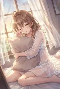 【マーシャ】朝日の差し込む寝室で、寝起きの一コマ