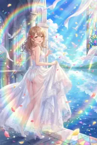 Masha’s Blissful Bridal Moment: A Rainbow-Kissed Celebration