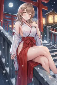 【マーシャ】雪降る神社の艶やか巫女