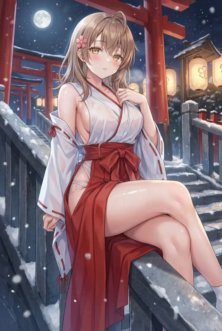 【マーシャ】雪降る神社の艶やか巫女