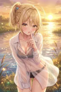 【宮前 乃々亜】夕暮れの水辺で秘密の囁き