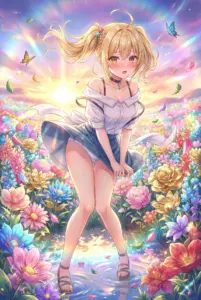 【宮前 乃々亜】花畑で頬染める乃々亜ちゃん