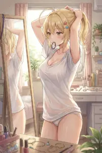 【宮前 乃々亜】朝の身支度、お部屋でリラックス