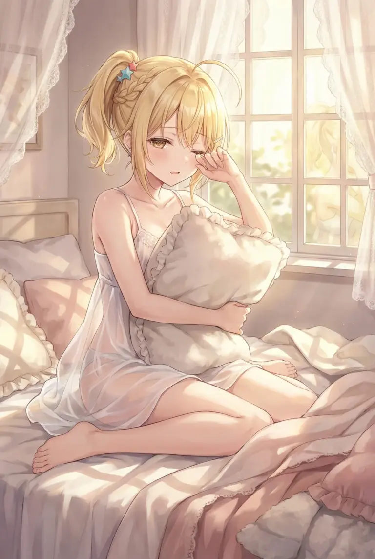 【宮前 乃々亜】寝起きのまどろみ、透ける寝間着で