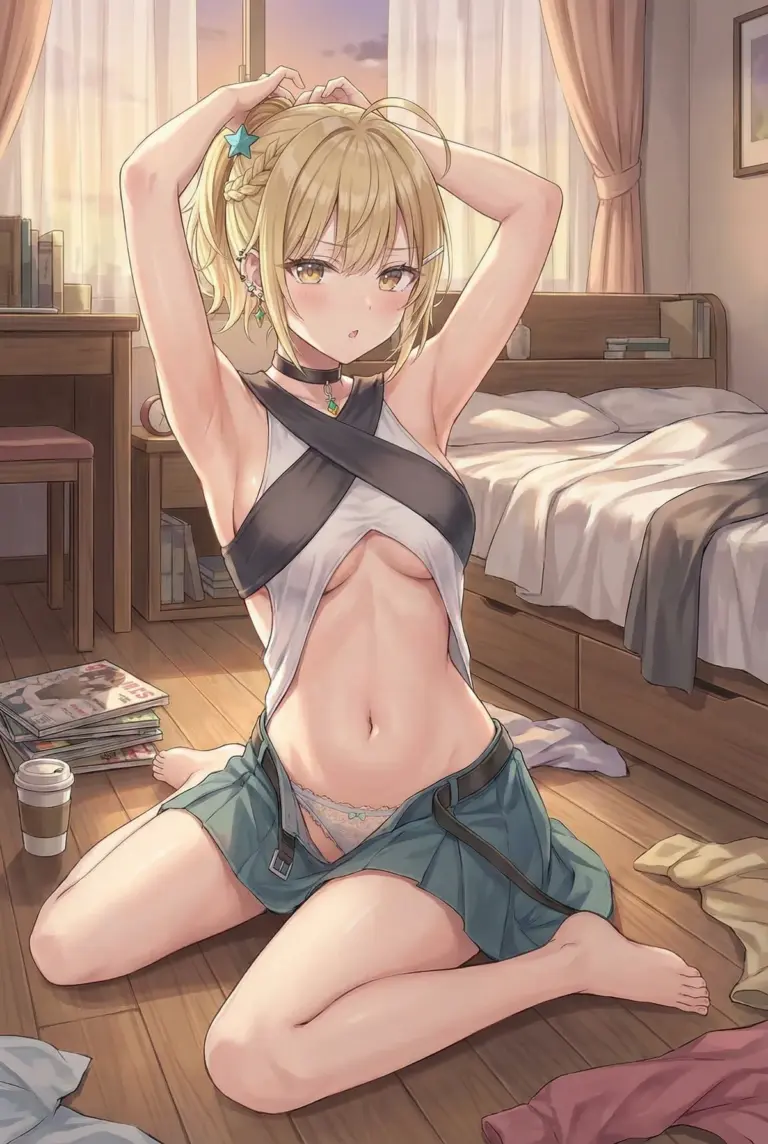 【宮前 乃々亜】髪を結う無防備な朝の乃々亜