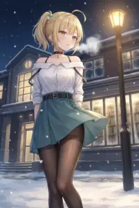 Miyamae Nonoa: Winter Night’s Charm Under the Streetlight