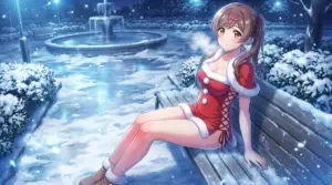 Mizuki Aida: Enchanting Santa in a Snowy Park Night