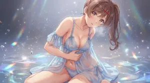 Mizuki Hazama’s Delicate Moment by Shimmering Waters