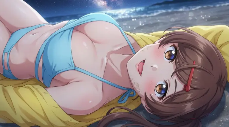 【間 瑞希】星降る夜のビーチで魅惑のひととき