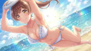 【間 瑞希】真夏のビーチで輝く笑顔！水着姿