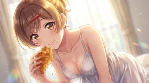 Mizuki Ii: Sweet Morning Awakening with a Croissant