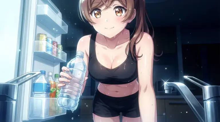 【間 瑞希】運動後のクールダウン！水分補給のひととき