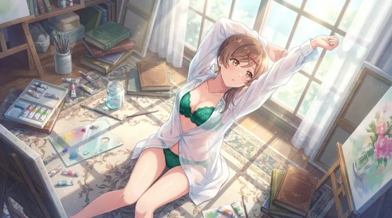 【間 瑞希】アトリエで目覚めのストレッチ