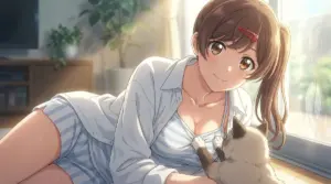 Mizuki Ma and Her Playful Cat Enjoying a Sunny Afternoon