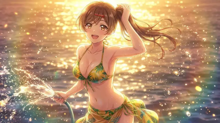 【間 瑞希】水着で煌めく水しぶきと最高の笑顔