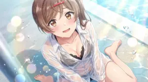 【間 瑞希】水に濡れたシャツと恥じらう笑顔