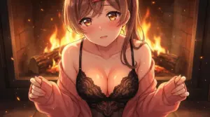 【間 瑞希】暖炉の炎と照れ顔の瑞希