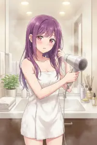 【双見 奈々】お風呂上がりの髪のお手入れ