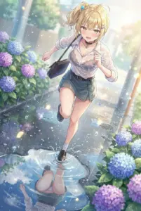 Miyamae Nonoa’s Rainy Dash: A Puddle Reveals a Secret