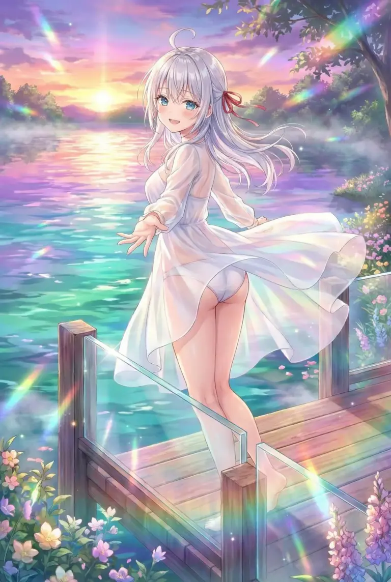 【アーリャ】夕焼けに煌めく水着姿のアーリャ