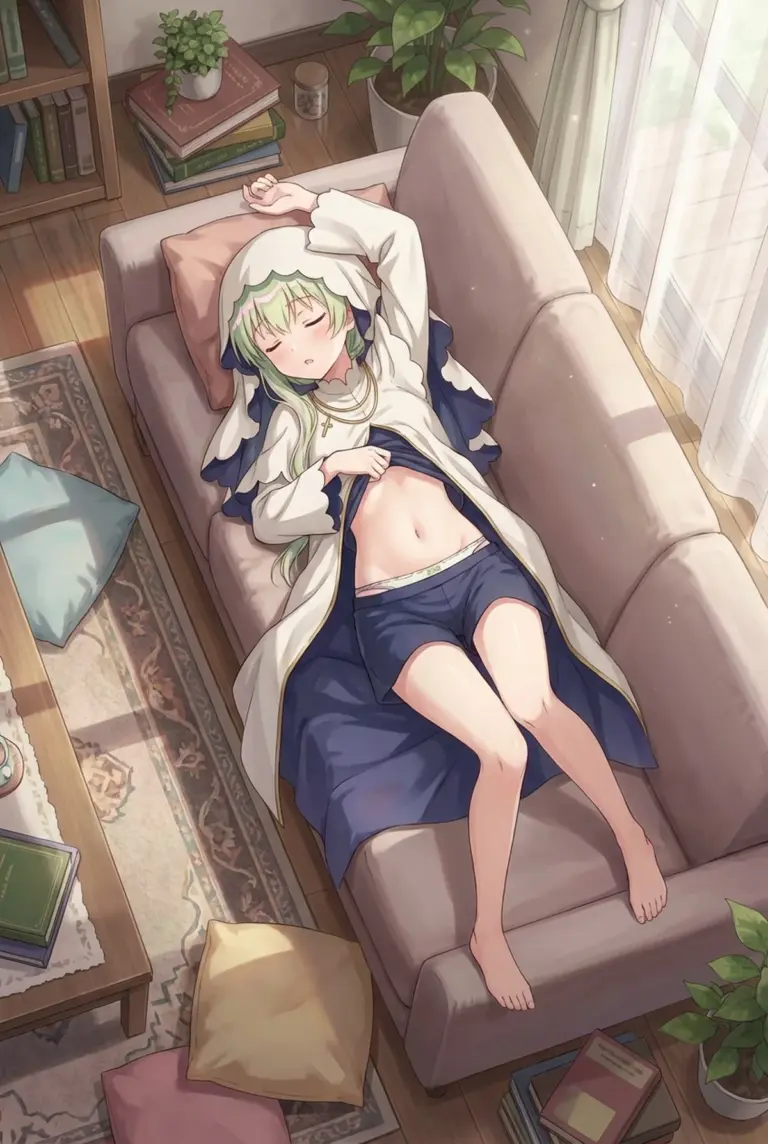 【セシリア】陽だまりのソファでうたた寝、聖女の休息