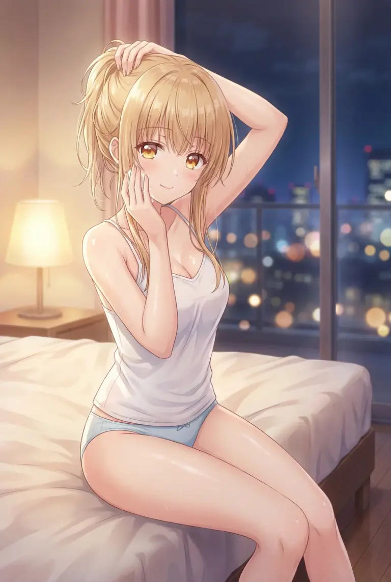 【椎名真昼】シャワー上がりの夜の微笑み