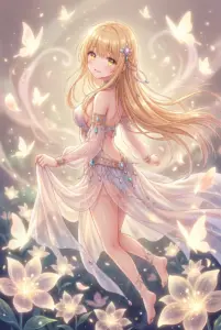 The Angel Next Door’s Mahiru: Ethereal Dance with Luminous Butterflies