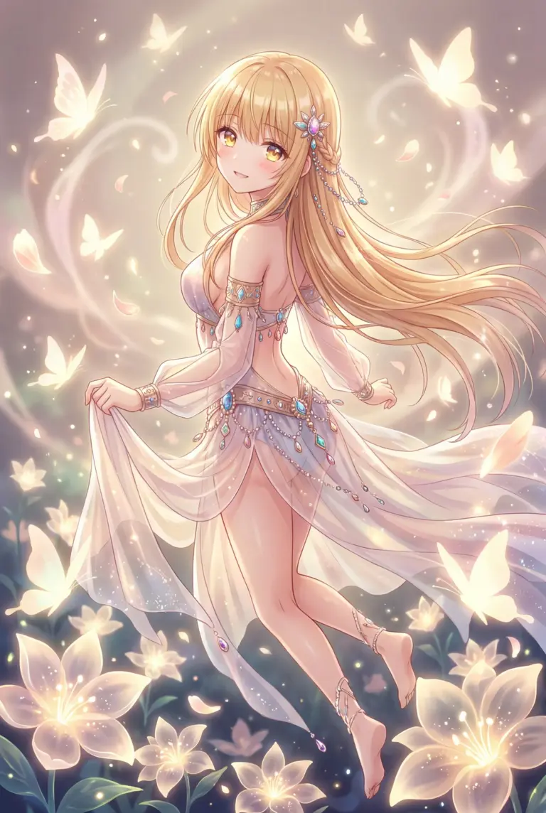 【椎名真昼】幻想的な光の蝶と舞う天使