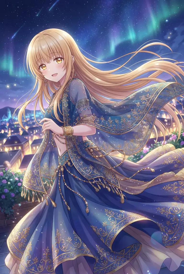 【椎名真昼】煌めく異国衣装とオーロラの夜